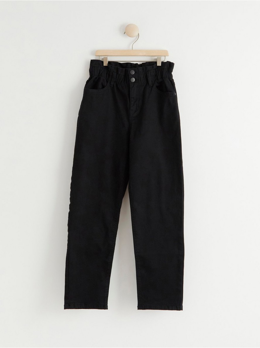 High waist cropped leg black jeans - 8097587-80