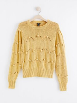 Knitted jumper with pompoms - 8101230-3948