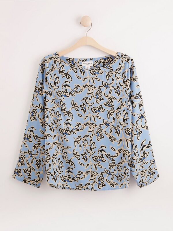 Long sleeve blouse with floral pattern - 8101698-7574