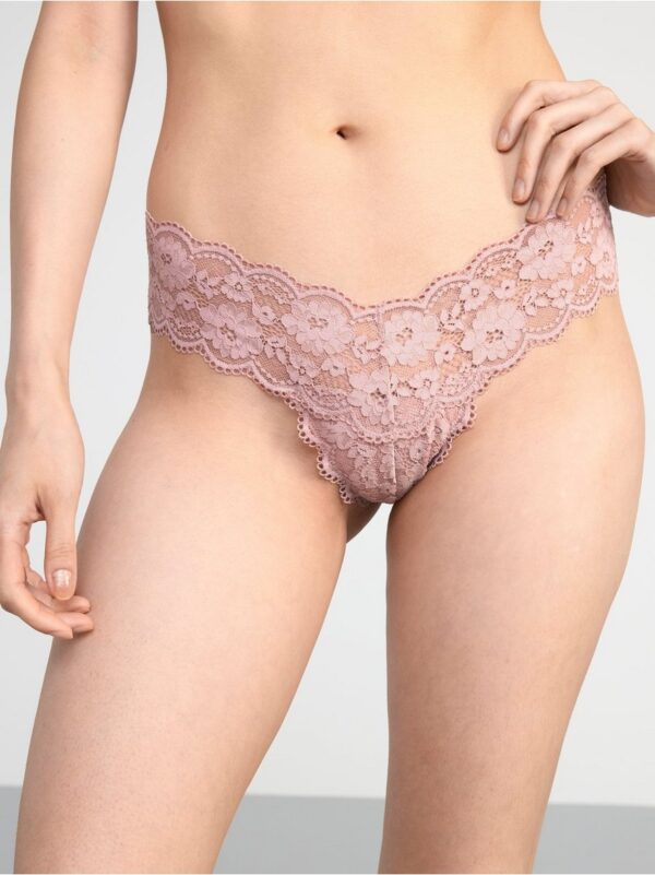 Thong low with lace - 8103515-7351