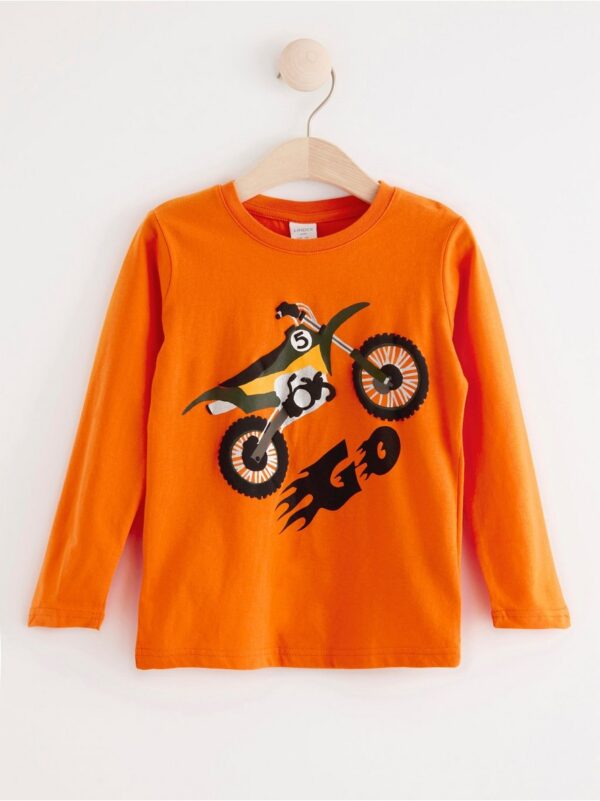 Long sleeve top with motorcycle print - 8105621-9539