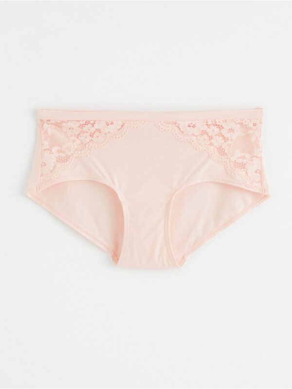 Regular waist brief with lace - 8112994-9339