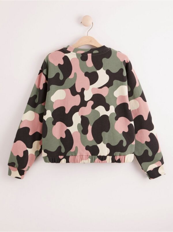 Camouflage sweatshirt with rhinestones - 8119145-7161