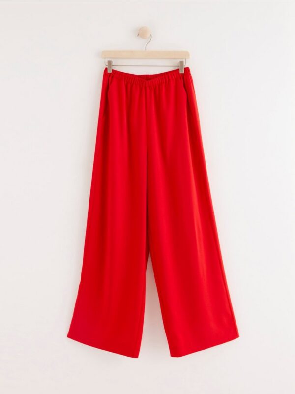 Wide high waist satin trousers - 8146152-9873
