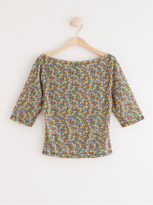 Short sleeve top with flower pattern - 8153023-80