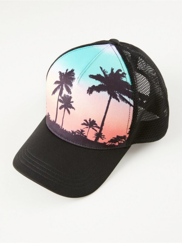 Trucker cap with tropical print - 8156755-80