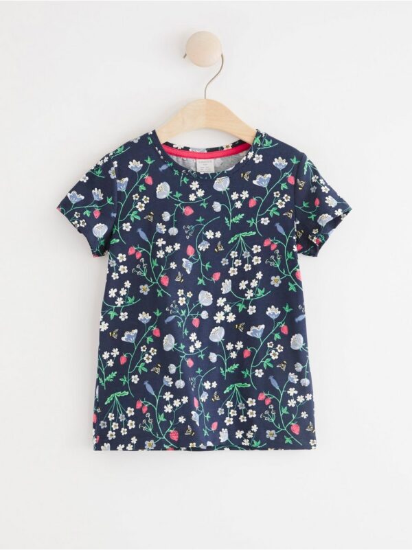 Short sleeve top with flowers - 8163657-2150