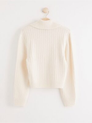 Knitted jumper with collar - 8175159-7862