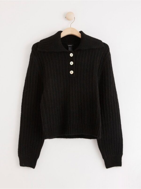 Knitted jumper with collar - 8175159-80