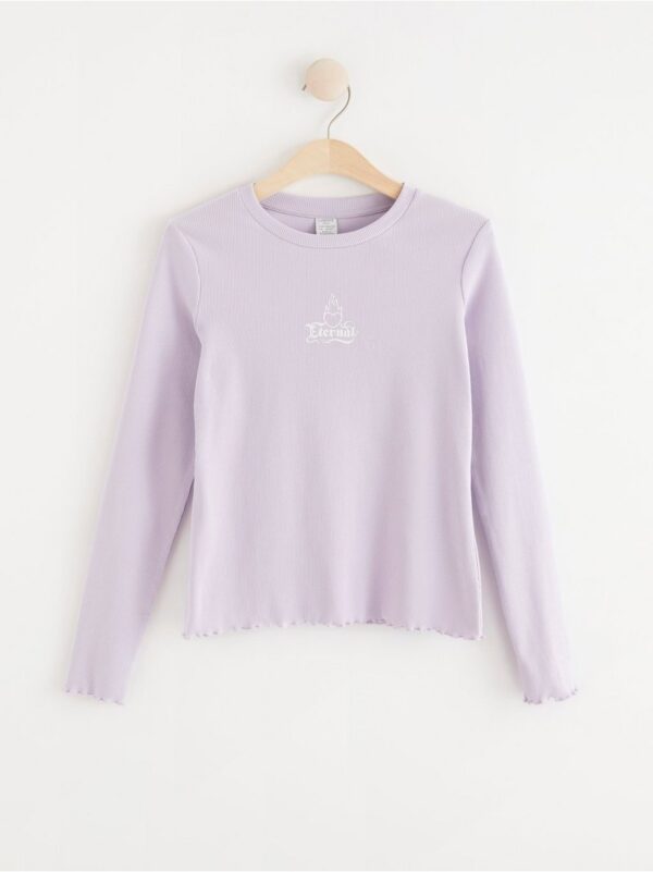 Long sleeve top with small print - 8180925-7406