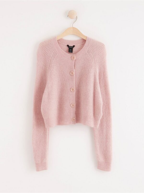 Knitted wool blend cardigan - 8184303-7351