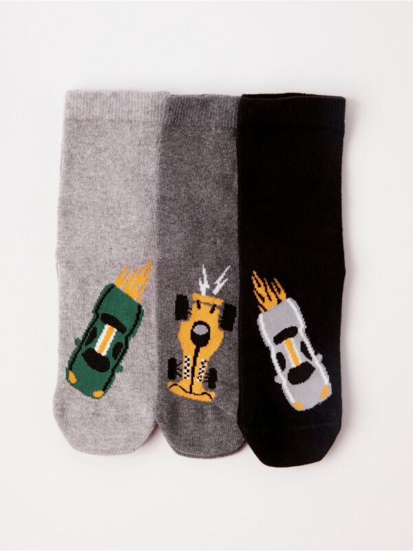 3-pack socks with race cars - 8185376-80