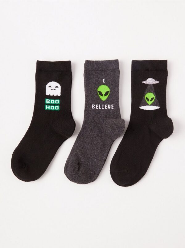 3-pack socks with aliens and ghosts - 8185443-80