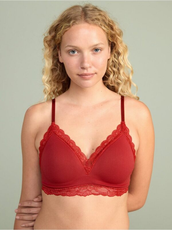 Mynta wirefree seamless bra with lace - 8186798-8600