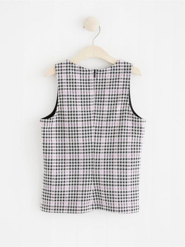 Sleeveless top with houndstooth pattern - 8189779-7989
