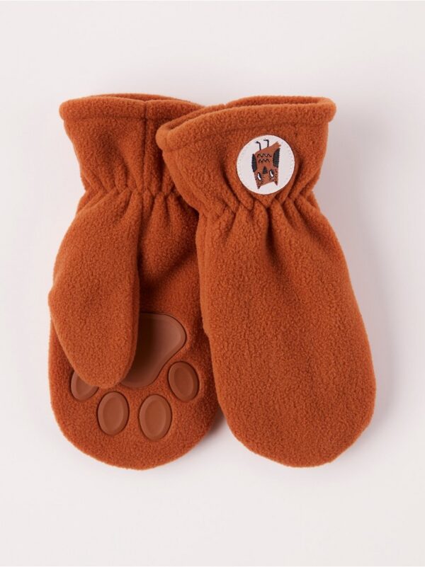 Fleece mittens with rubber detail - 8193540-9692