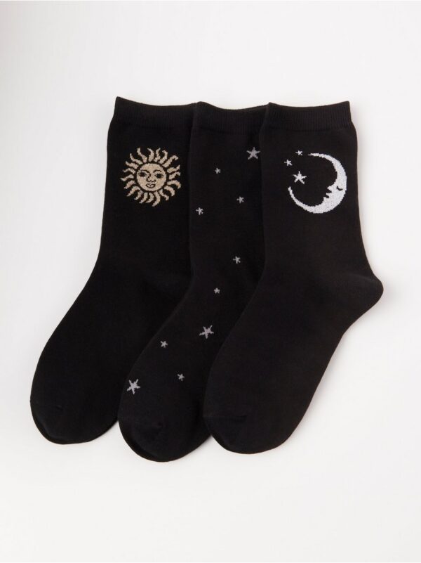 3-pack socks with celestial theme - 8194235-80