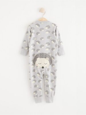 Pyjamas with hedgehogs and back appliqué - 8194593-6952