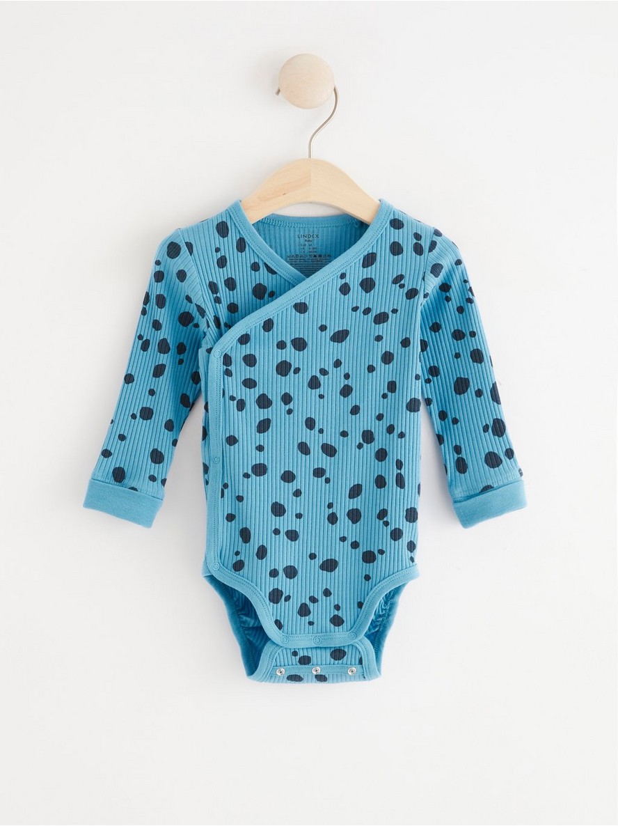 Bodi – Ribbed wrap bodysuit with dots