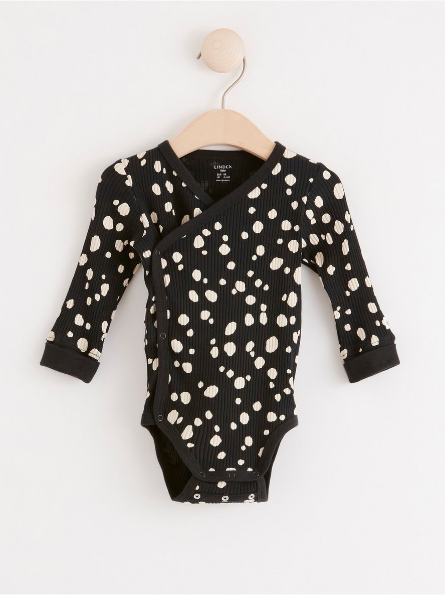 Bodi – Ribbed wrap bodysuit with dots