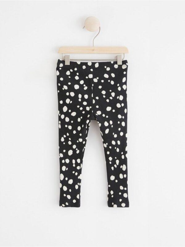 Ribbed leggings with dots - 8196599-6959