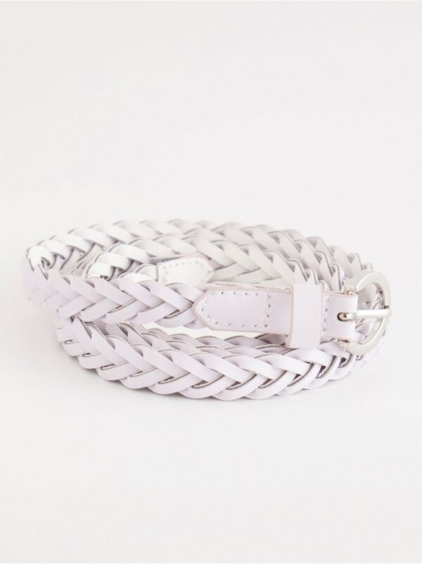 Slim braided imitation leather belt - 8198298-7514