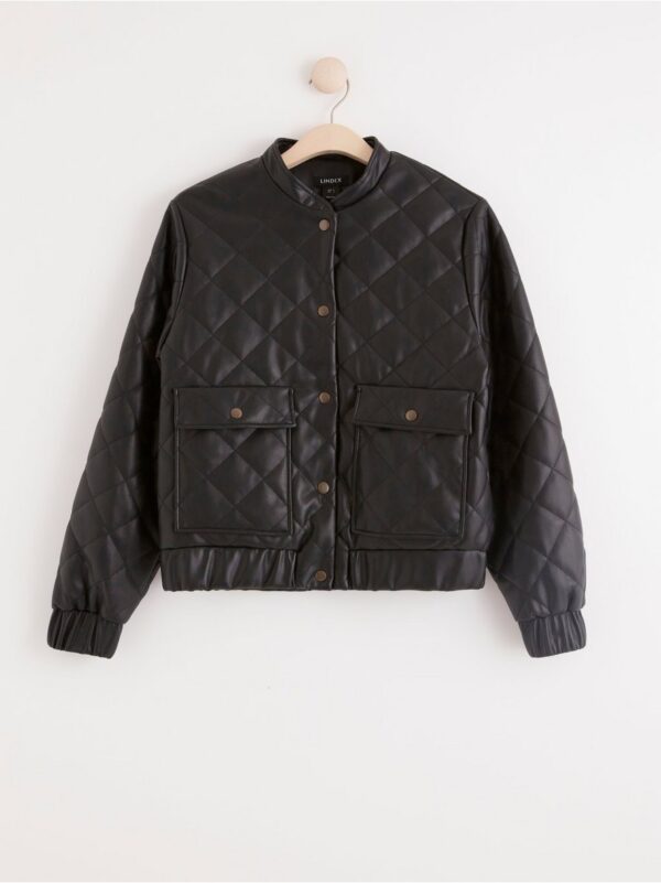 Quilted jacket in imitation leather - 8201730-80