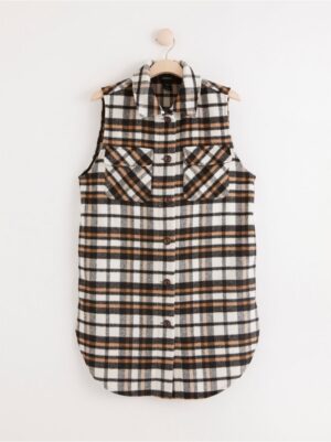 Long checked vest - 8204485-7862