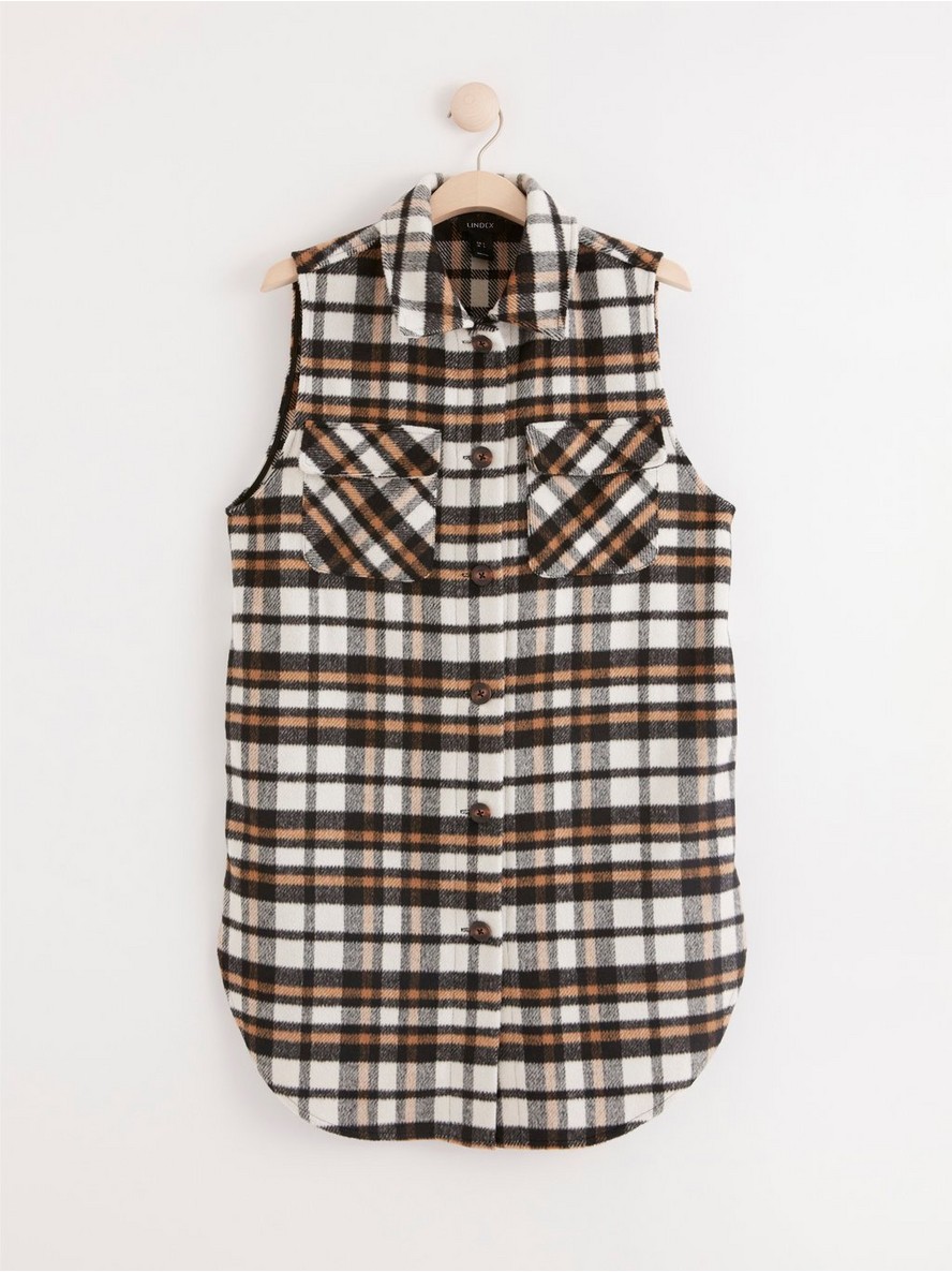 Prsluk – Long checked vest