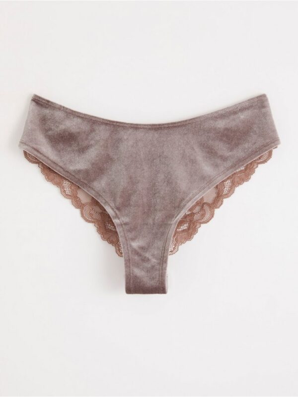 Brazilian low briefs in velvet - 8204581-9507