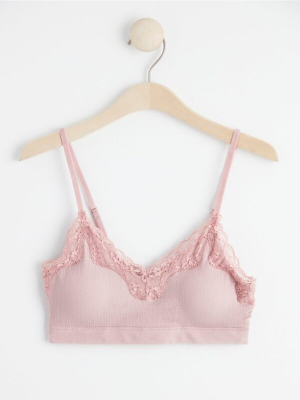 Soft bra with lace - 8204582-7351