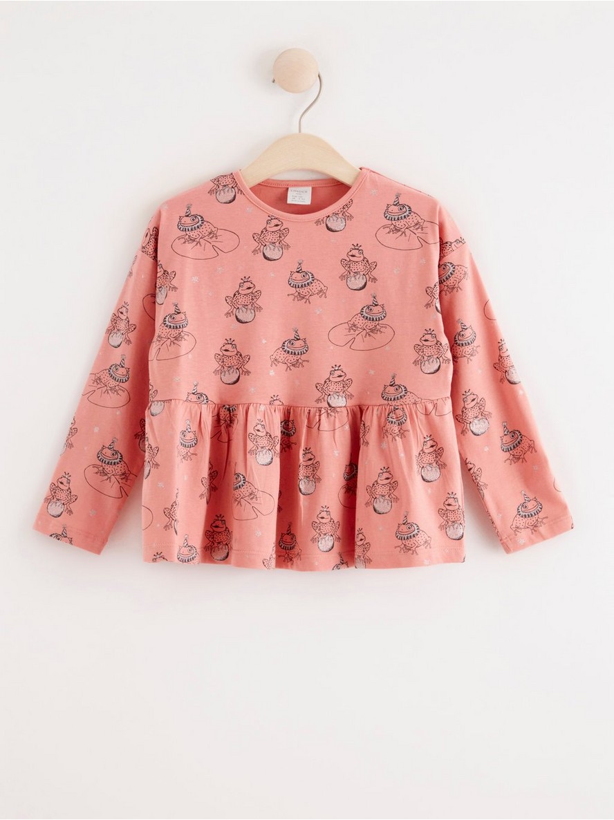 Majica – Long sleeve top with flounce and frogs