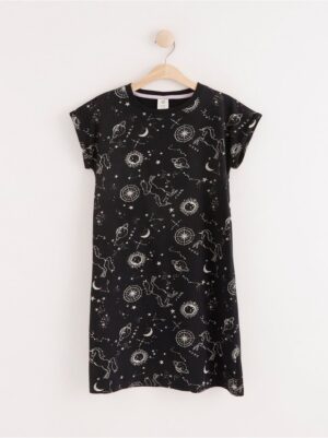Night dress with galaxy print - 8214012-6959