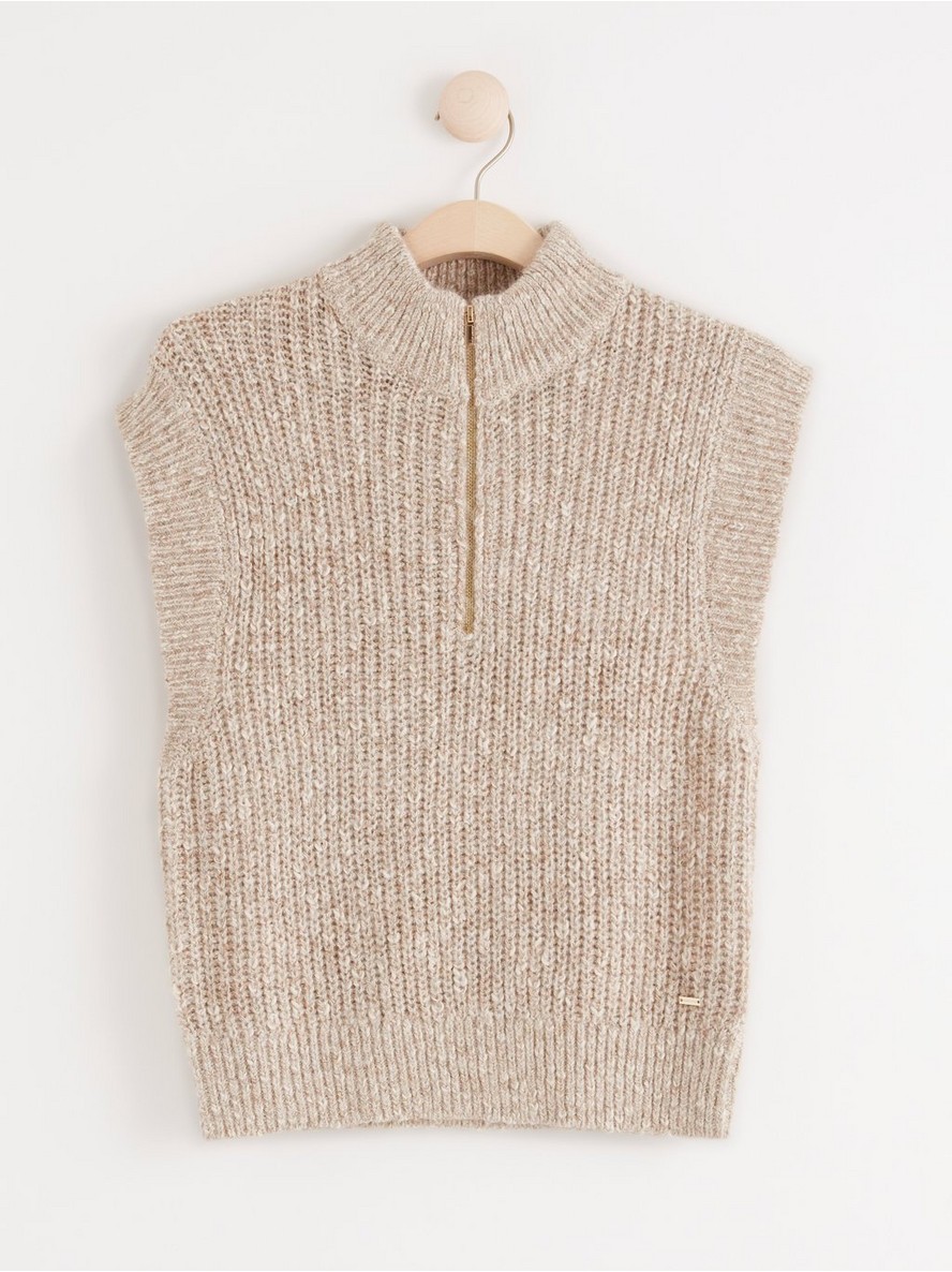 Pulover – Chunky knit vest with half zip