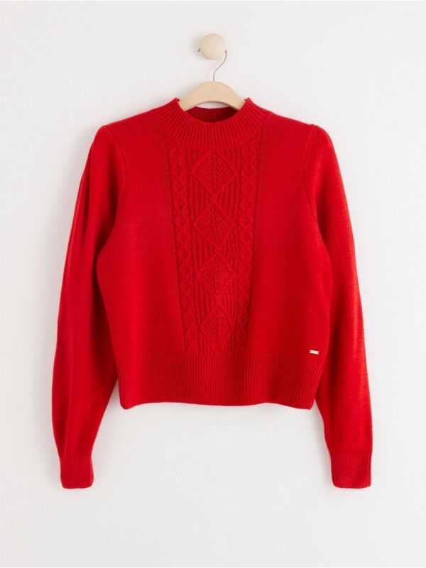 Knitted jumper with cable knit - 8216593-7251