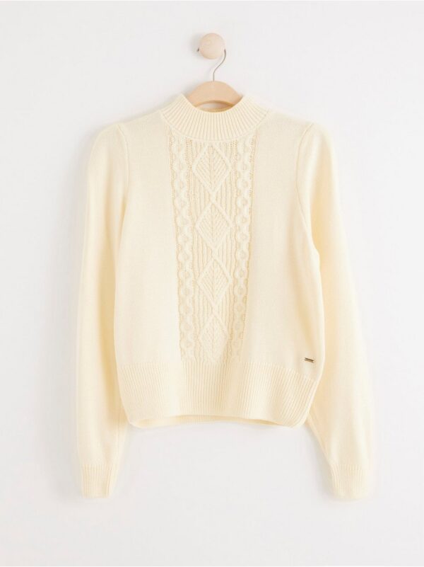 Knitted jumper with cable knit - 8216593-7488