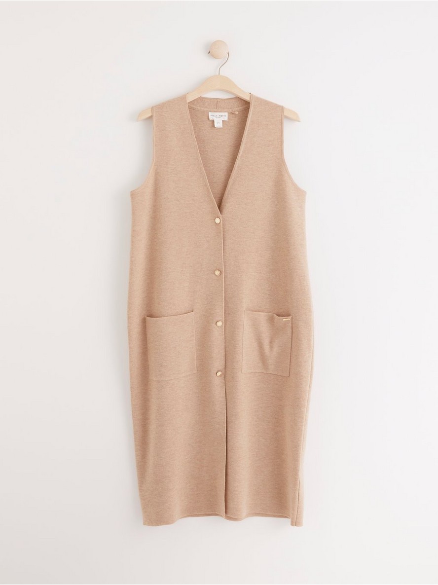 Pulover – Long knitted vest with buttons