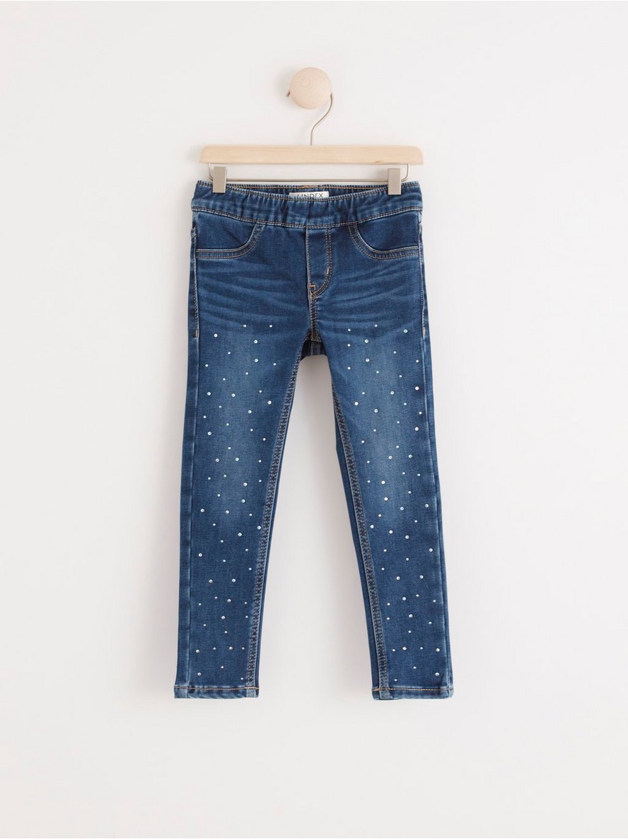 Pantalone – SARA Slim regular waist jeans with rhinestones