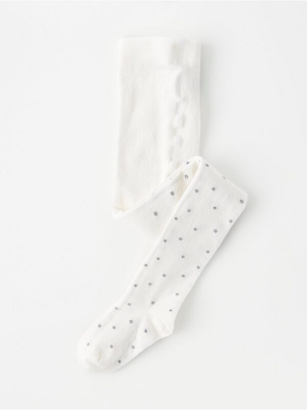 Fine-knit tights with silver lurex dots - 8220132-325