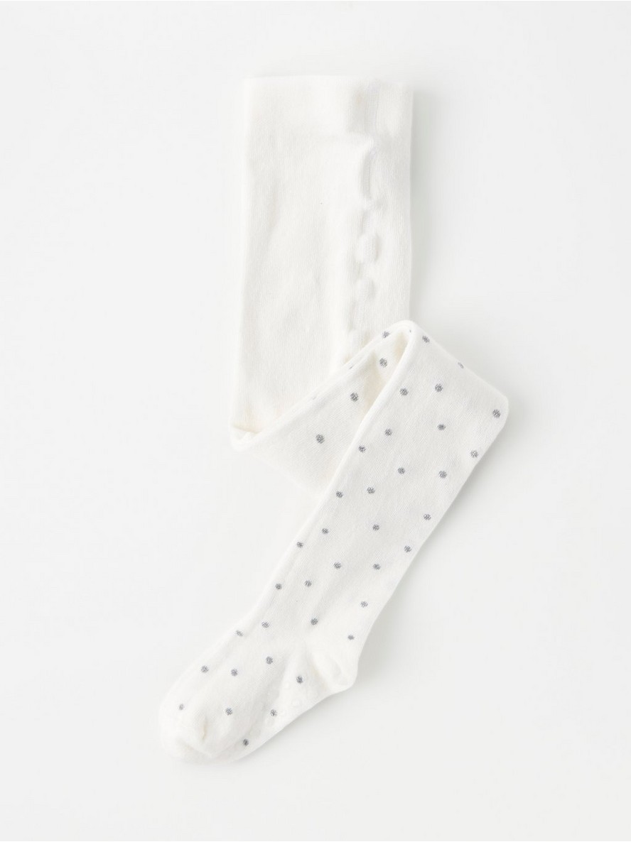 Hulahopke – Fine-knit tights with silver lurex dots