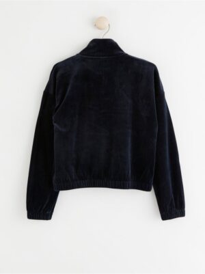 Velour sweater with half zip - 8225025-2521