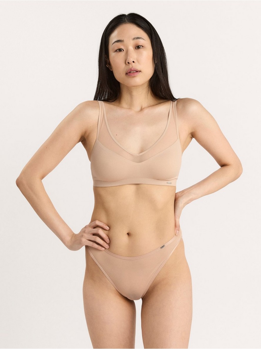 Soft bra with mesh - 8226017-4412