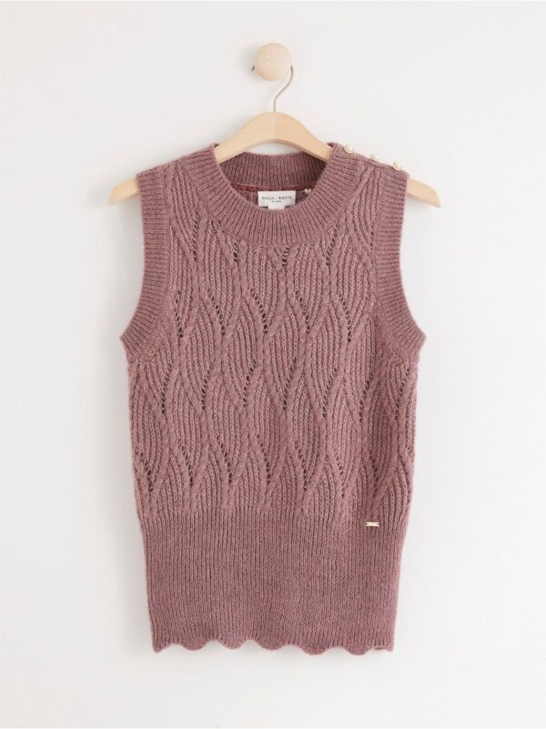 Knitted vest with pearl buttons - 8226866-9438