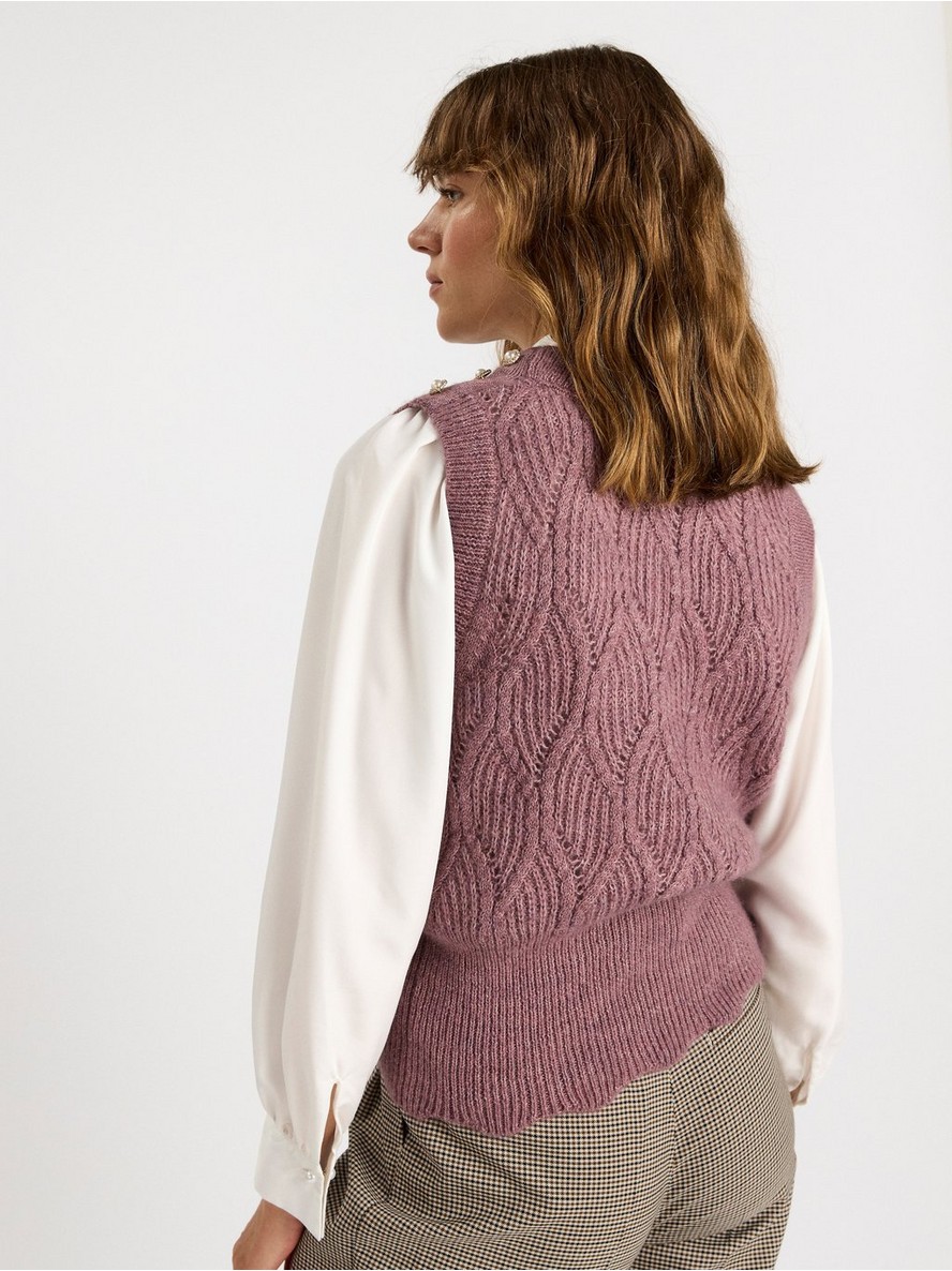 Prsluk – Knitted vest with pearl buttons