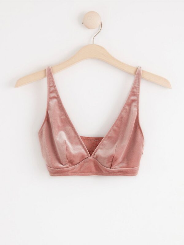 Unpadded bralette in velvet - 8230087-3228