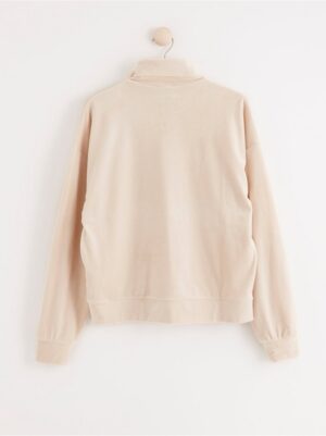 Velour sweater with zip - 8232341-7403
