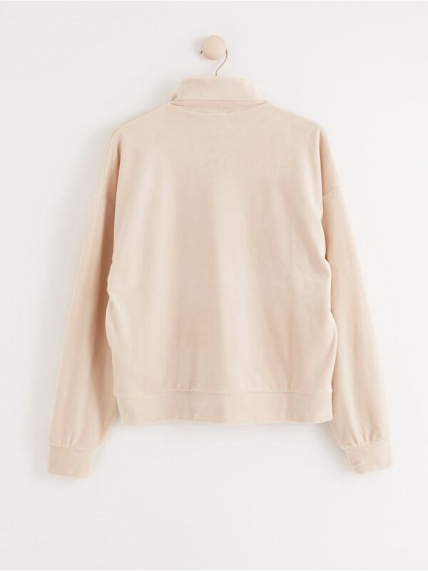 Velour sweater with zip - 8232341-7403