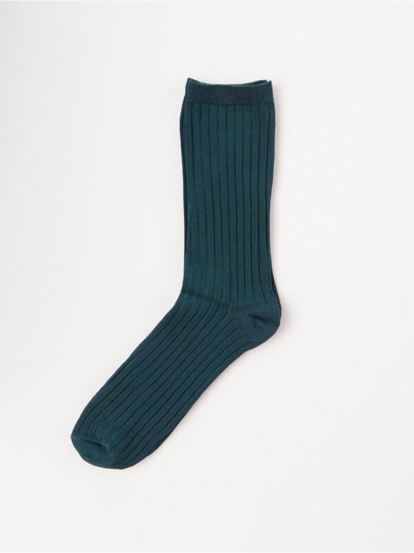 Shiny ribbed socks - 8233065-9568