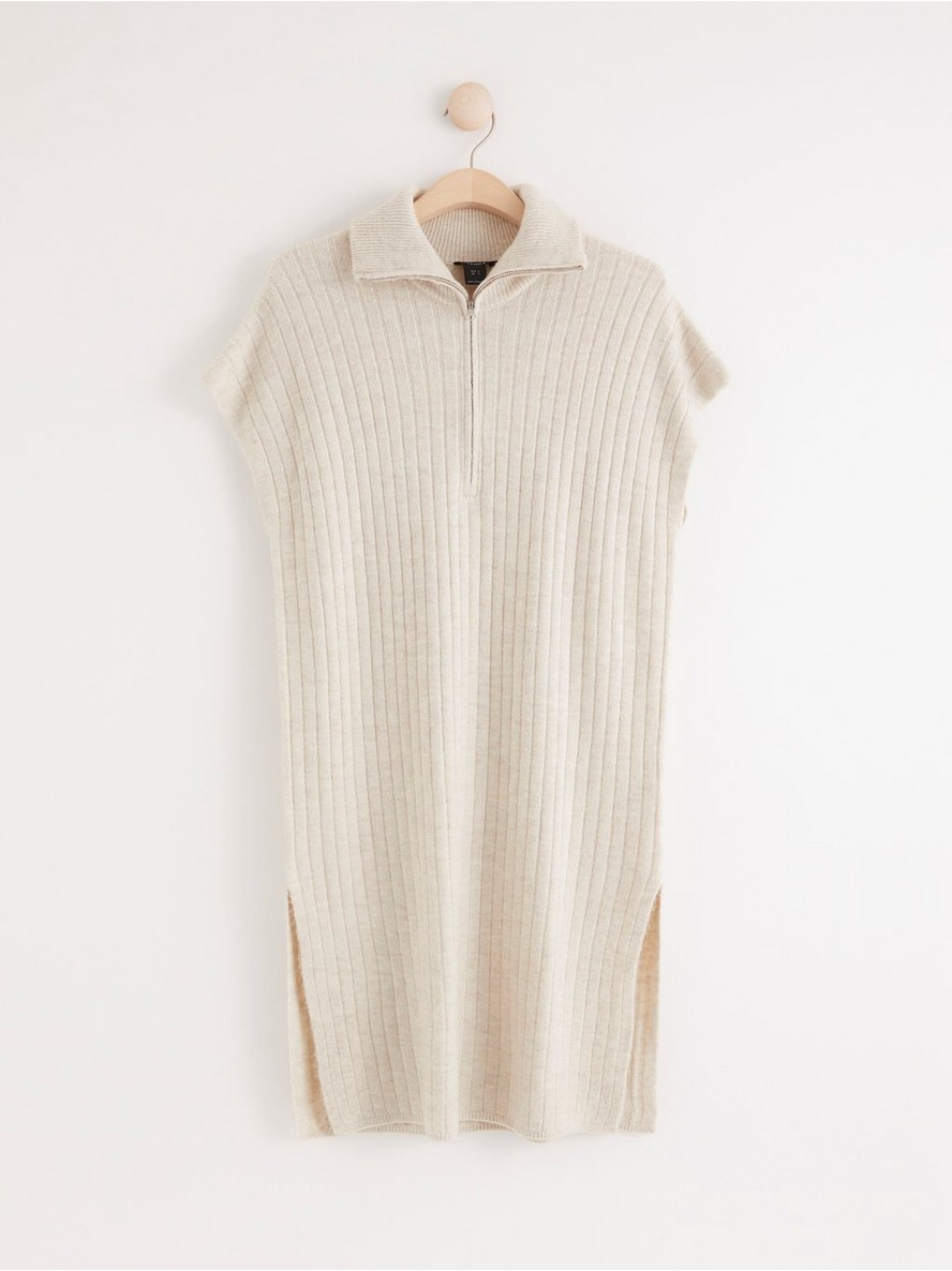 Prsluk – Long rib-knit vest