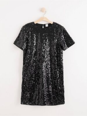 Short sleeve dress with sequins - 8247905-80